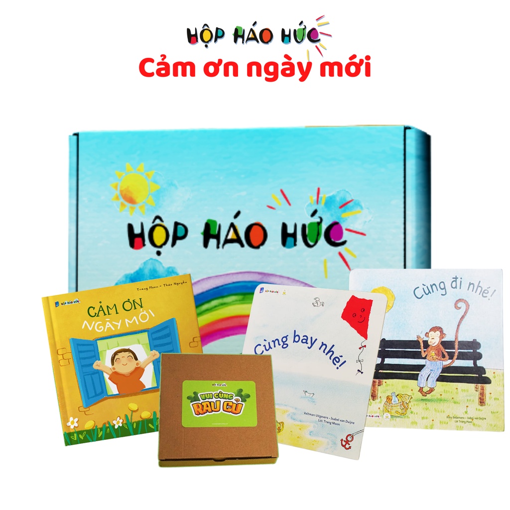 Link - Hộp Háo Hức CẢM ƠN NGÀY MỚI 0-3 tuổi: Combo 3 sách vòng tròn đặc biệt và Trò chơi Vui cùng rau củ. Giá: 199.000 vnđ (https://shorten.asia/NgKYB63h)