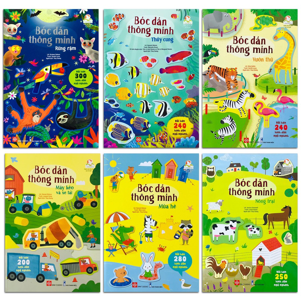 Link - Sách - Bóc dán thông minh với hơn 200 miếng dán ngộ nghĩnh (Bộ 6 quyển, lẻ tùy chọn). Giá: 32.640 - 36.000 vnđ (https://shorten.asia/2tU4gNrd)