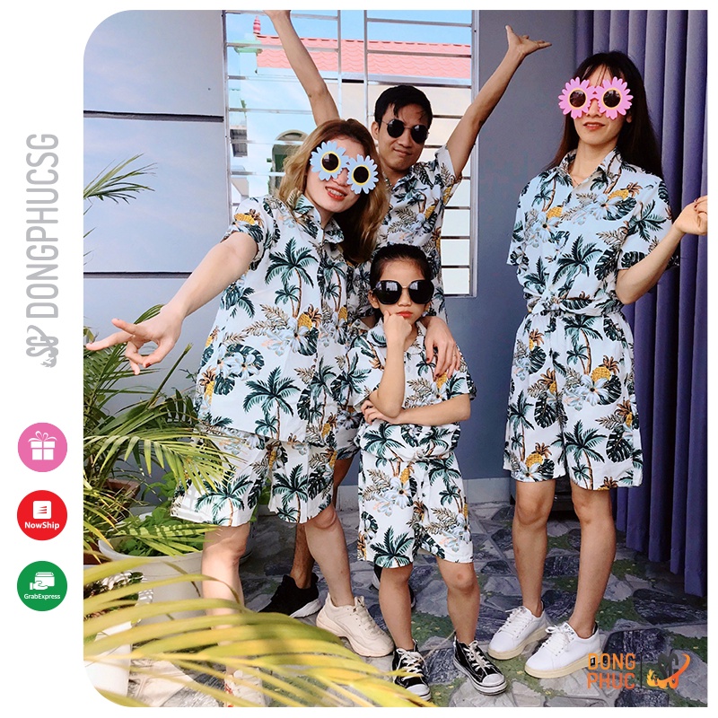 Link - Đồ đi biển nam nữ nguyên bộ sơ mi đi biển hoạ tiết hoá lá đủ size cho bé trai gái và người lớn. Giá: 89.000 - 119.000 vnđ (https://shorten.asia/BtN91jNp)