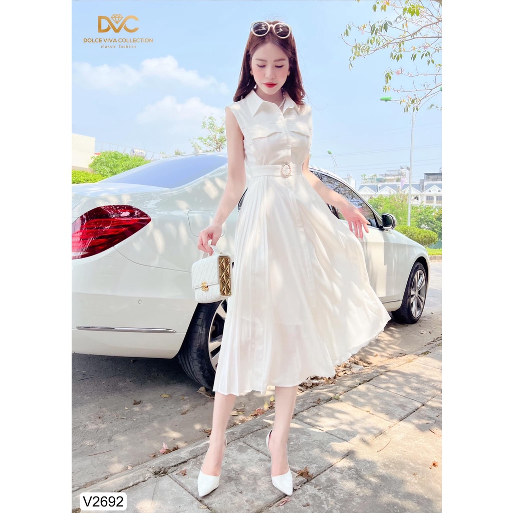 Link - VÁY TRẮNG CHÉO HÀN SÁT NÁCH TÚI NGỰC V2692 - DOLCE VIVA COLLECTION. Giá: 495.000 vnđ (https://shorten.asia/yj7bChv9)