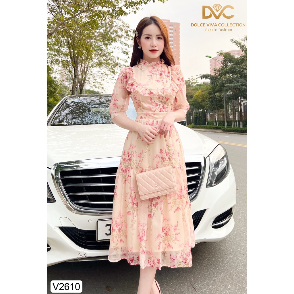 Link - VÁY HOA CỔ TRÒN BÈO NGỰC V2610 - DOLCE VIVA COLLECTION. Giá: 495.000 vnđ (https://shorten.asia/8fpjeqmh)