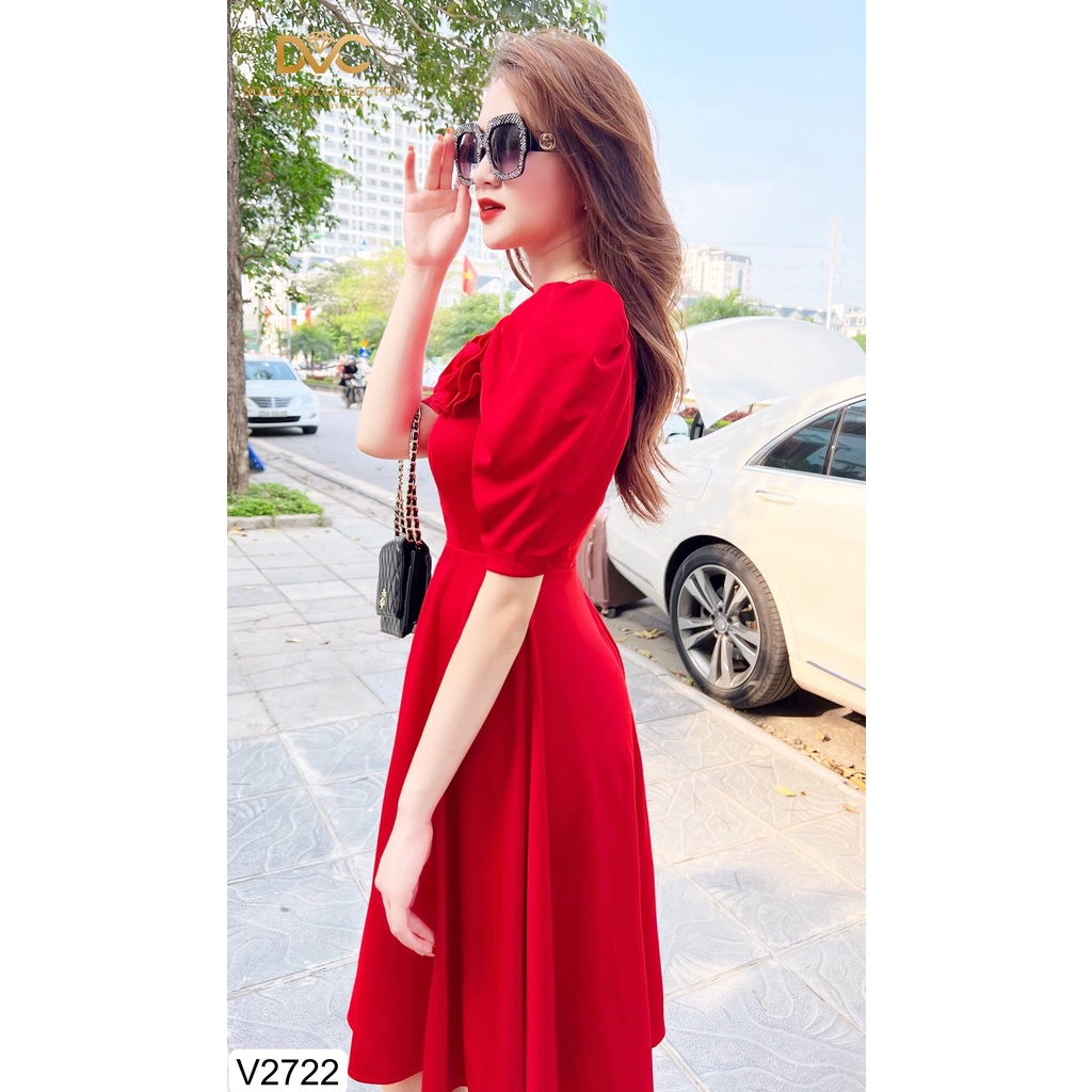 Link - VÁY XÒE ĐỎ HOA NGỰC V2722 - DOLCE VIVA COLLECTION. Giá: 395.000 vnđ (https://shorten.asia/7mxXzeqt)
