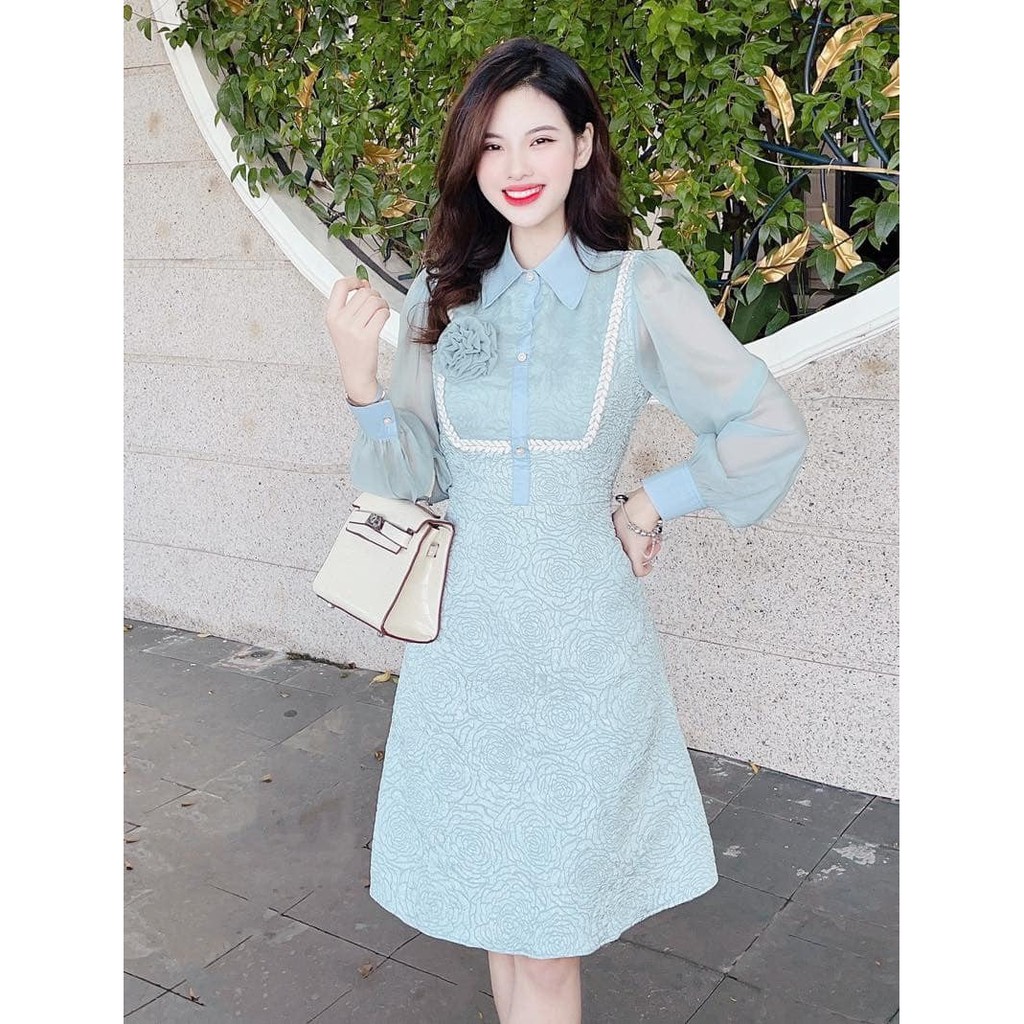 Link - Váy gấm xanh mint thiết kế V2189 - DOLCE VIVA COLLECTION. Giá: 890.000 vnđ (https://shorten.asia/DDrUKgqK)