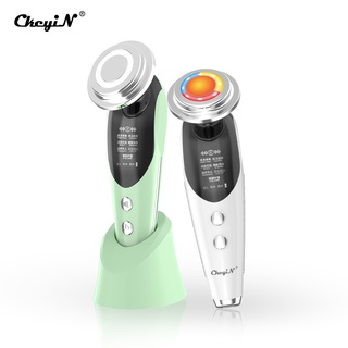 Máy mát xa da mặt CkeyiN MR528 7 trong 1 có đèn LED giúp hỗ trợ cải thiện quầng thâm và nếp nhăn / nâng da mặ