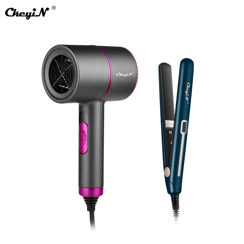Bộ Máy Sấy Tóc Và Máy Kẹp Tóc Thẳng & Xoăn 2 Trong 1 Ckeyin Công Suất Lớn 850W