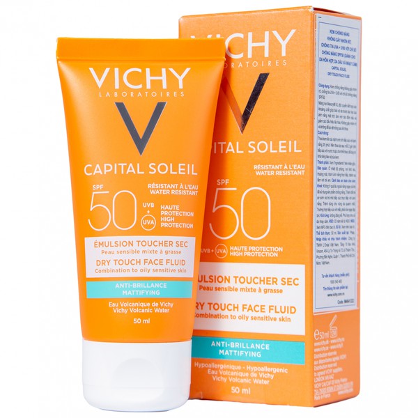 Sữa Chống Nắng Vichy Capital Soleil Dry Touch Face Fluid Spf50 Uva+Uvb M Không Nhờn Rít