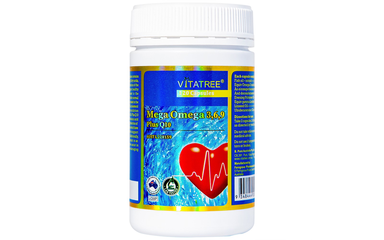 Viên Uống Mega Omega 3,6,9 Plus Q10 Vitatree Bổ Sung Dưỡng Chất Cho Não, Tăng Thị Lực 120 Viên
