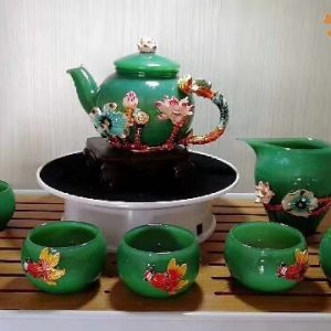 Ấm Trà Đá Ngọc Mã Não Xanh Vip