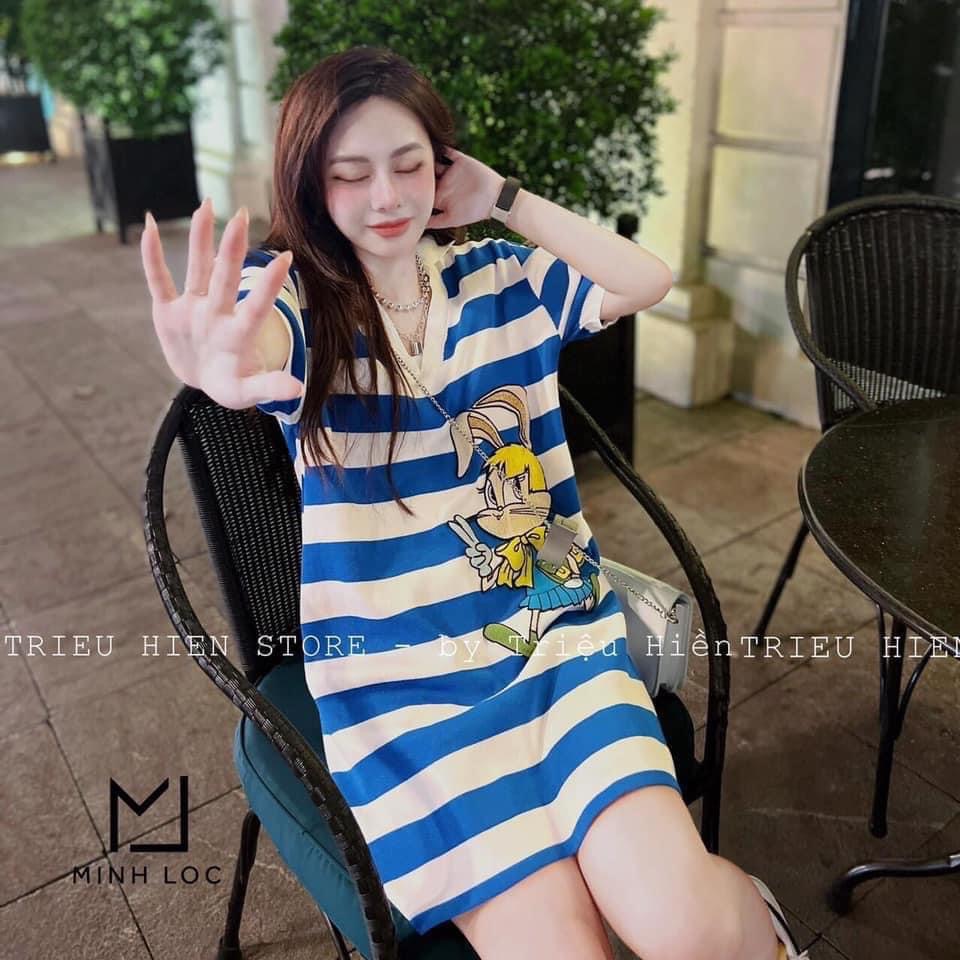 Váy suông kẻ