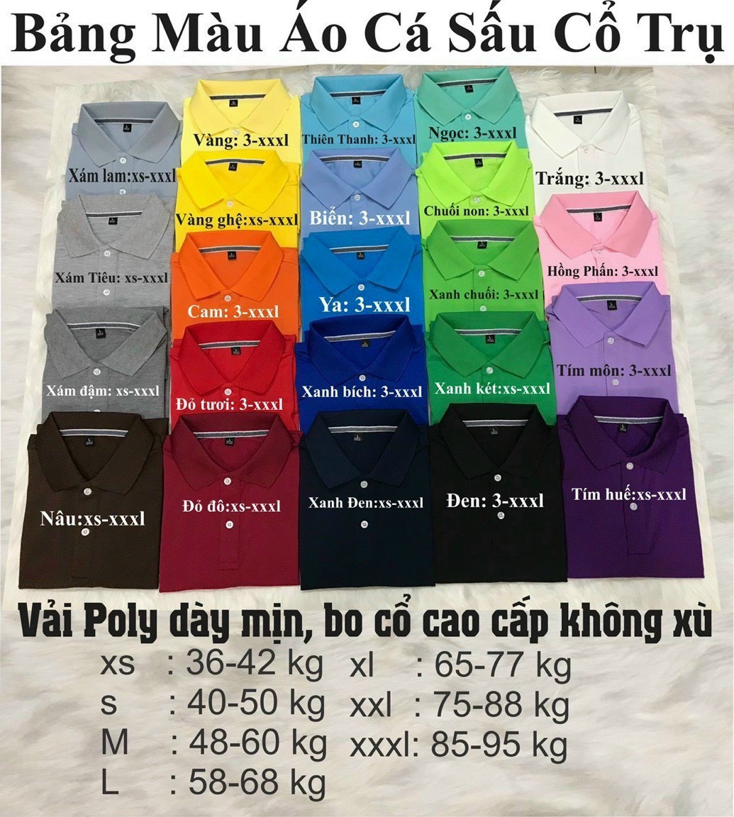 Áo cá sấu trơn nhiều màu dày dặn