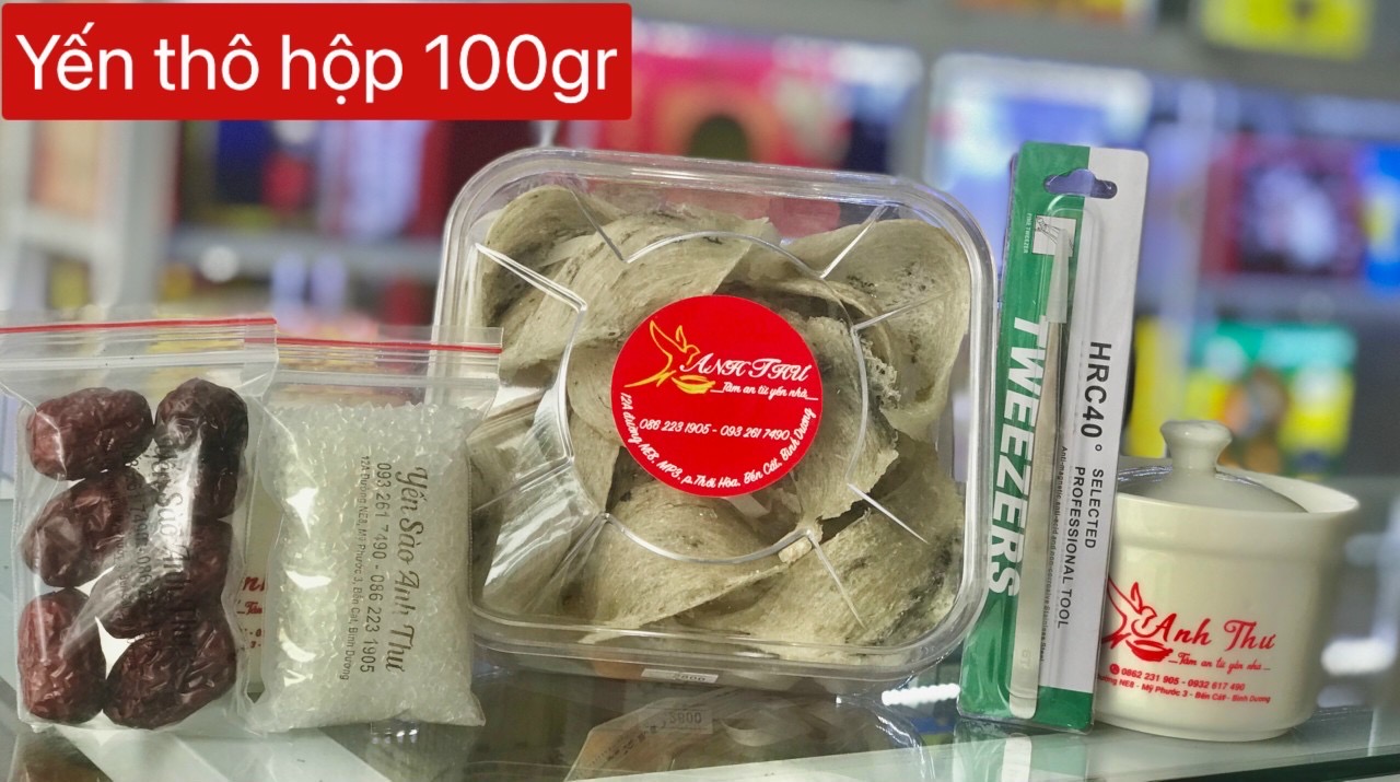Yến Thô loại đặc biệt 100g (Tặng kèm thố chưng sứ, đường, táo, nhíp nhặt lông)