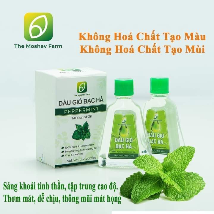 Dầu Gió Bạc Hà The Moshav Farm (Hộp 12 chai) (Hộp 2 chai)