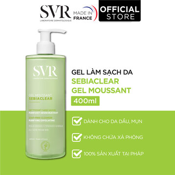 Gel Rửa Mặt SVR Không Chứa Xà Phòng Cho Da Dầu 400ml Sebiaclear Gel Moussant