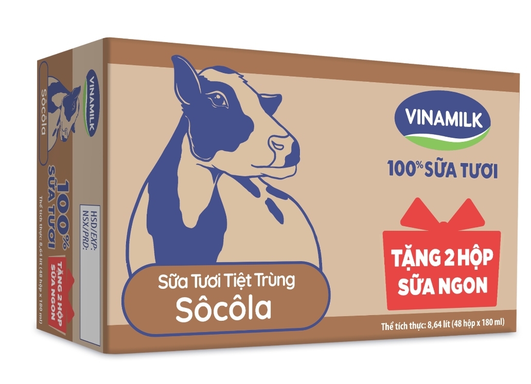 Sữa tươi tiệt trùng 100% Vinamilk socola 180ml