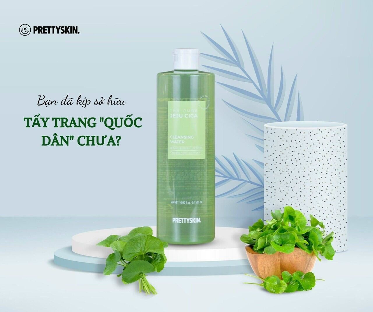 Nước Tẩy Trang PrettySkin The Pure Jeju Cica Cleansing Water 500ml
