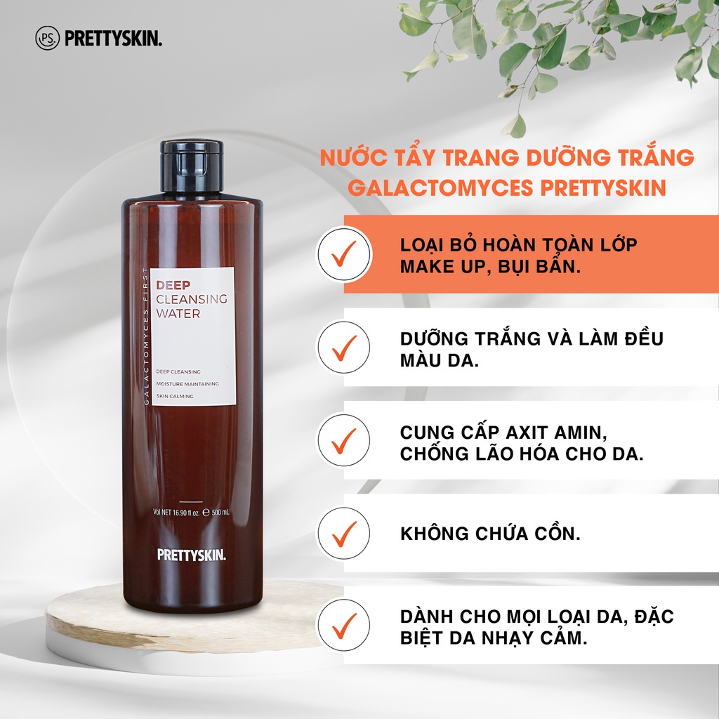 Tẩy trang Pretty Skin dưỡng trắng màu nâu 500ml