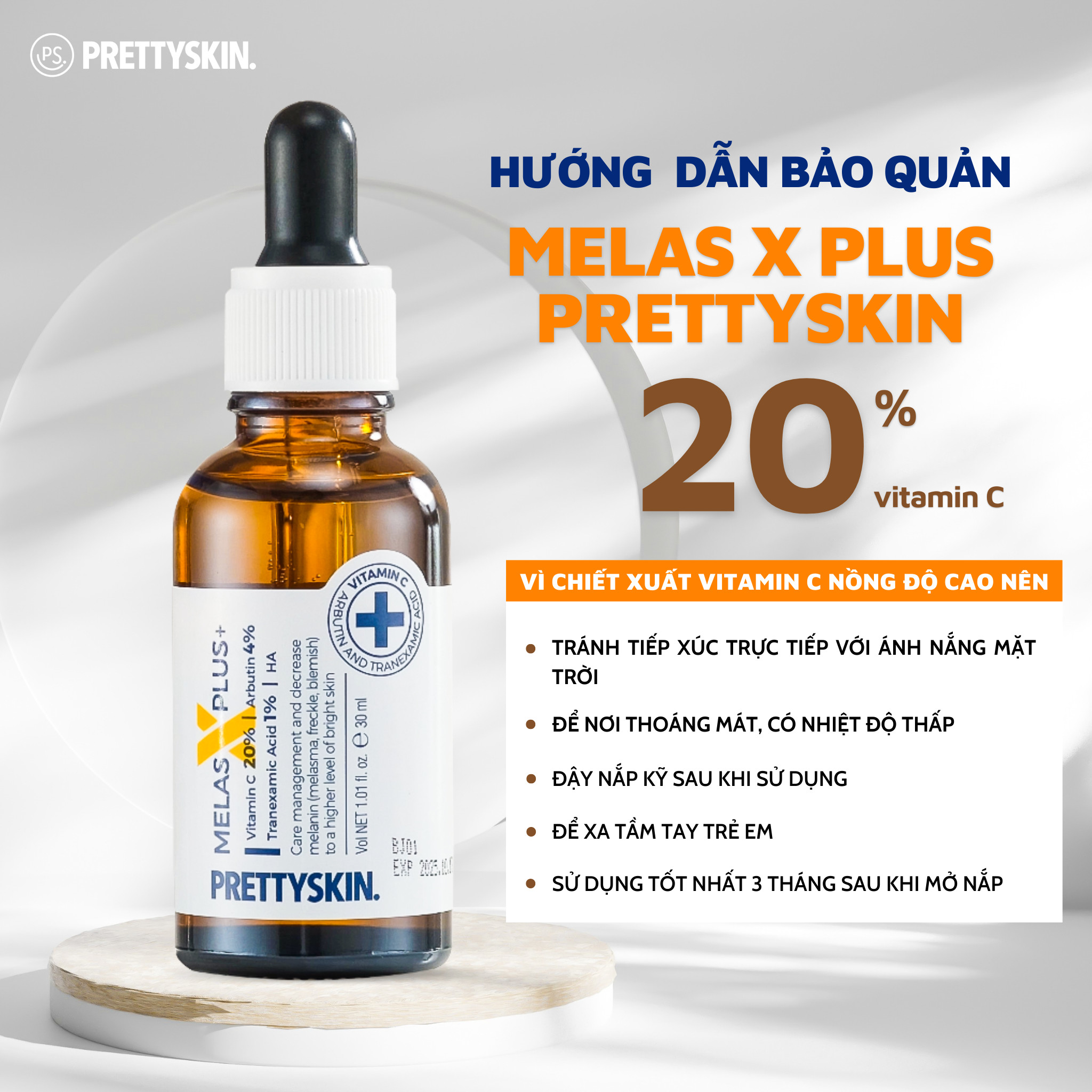 SERUM TRỊ NÁM PRETTY SKIN MELAS X PLUS+ 30ML