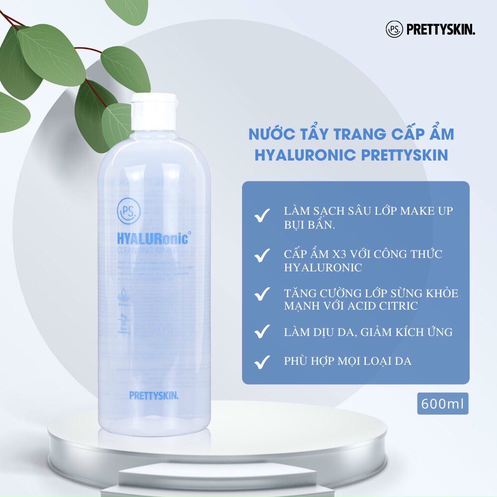 Tẩy trang cấp ẩm cho da khô Pretty Skin màu trắng 600ml