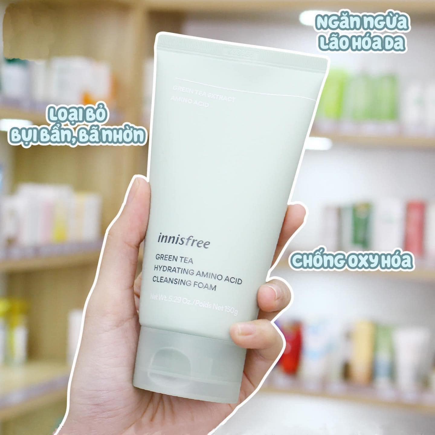 Sữa rửa mặt dưỡng ẩm da innisfree Green Tea Hydrating Amino Acid Cleansing Foam 150 g