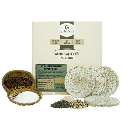 Bánh Gạo Lứt Ăn Kiêng GUfoods (170g) - Vị Superfoods