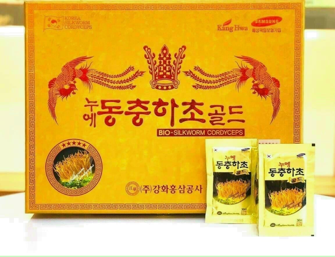 Tinh chất Đông Trùng Hạ Thảo Hộp Gỗ Vàng 60 Gói Hàn Quốc