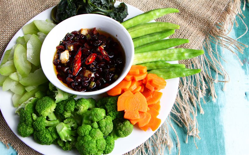 Rau luộc kho quẹt