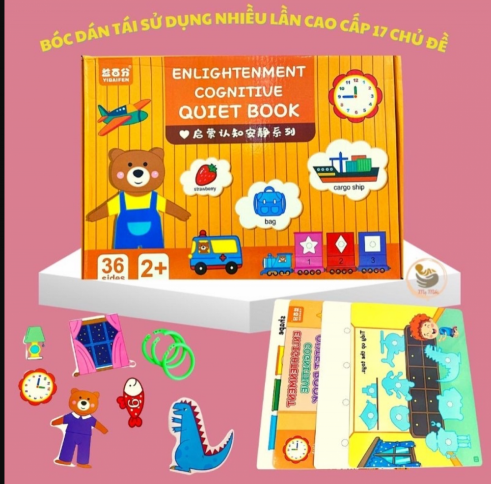 Học liệu bóc dán Montessori cho bé, học liệu busy book bóc dán thông minh 17 chủ đề,