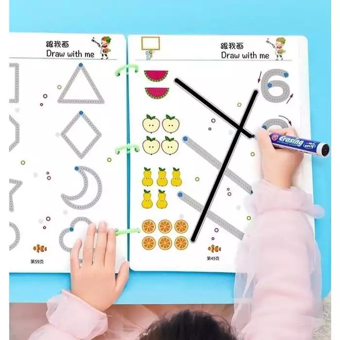 Tập tô vẽ thông minh xóa được - Đồ chơi Giáo dục toàn diện Montessori cho bé từ 2 3 4 5 tuổi