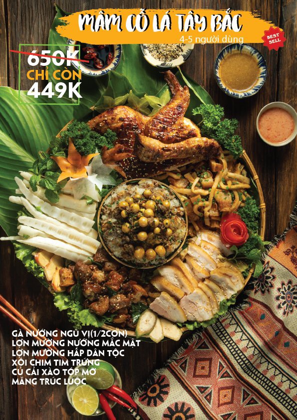 Mẹt cỗ lá Tây Bắc 6 món