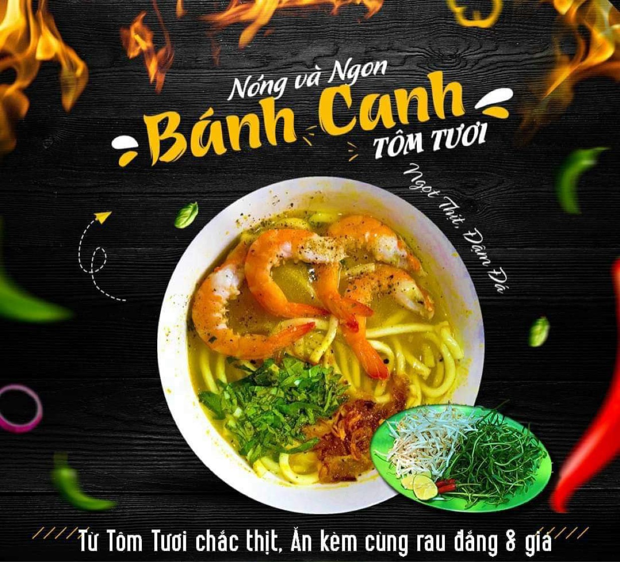 Bánh canh : tôm tươi 