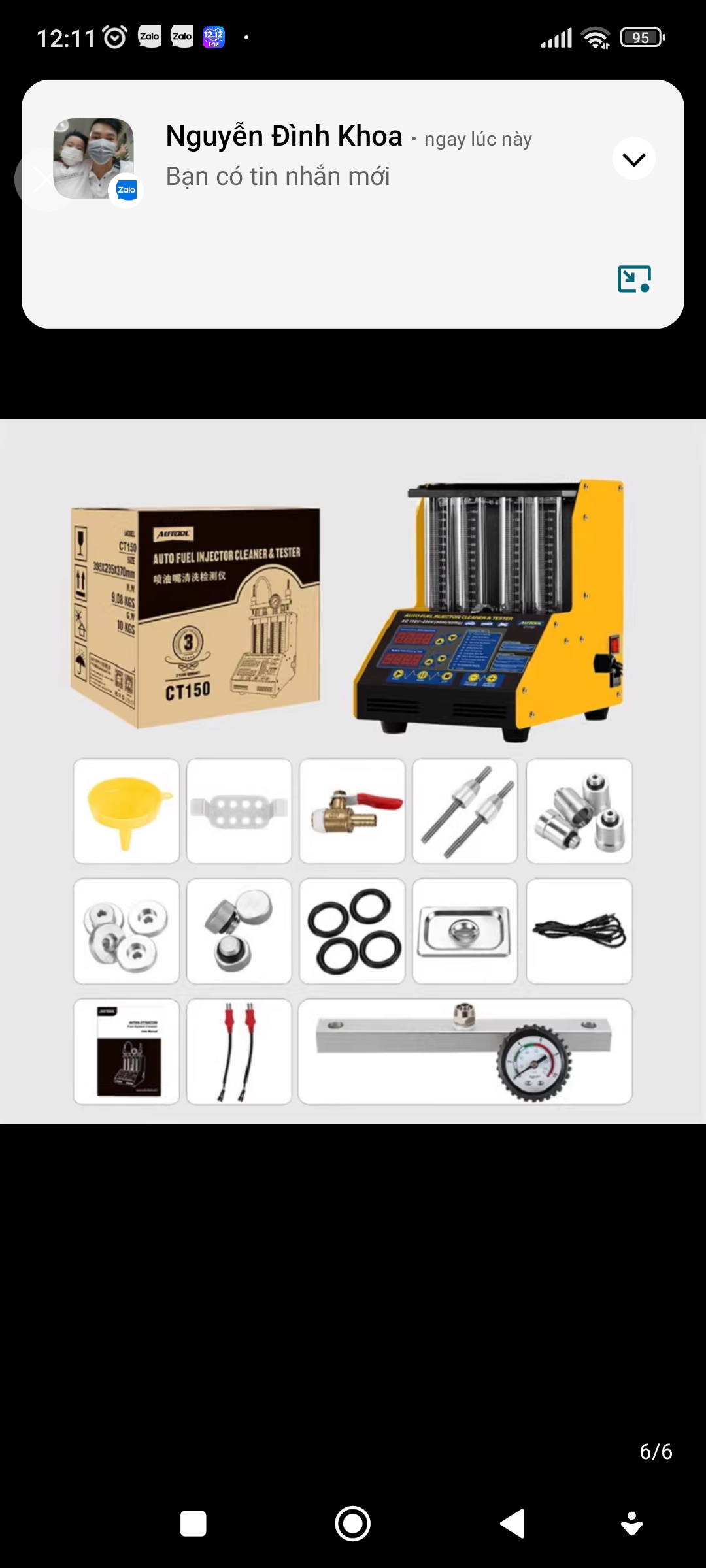 Máy vệ sinh siêu âm, kèm test kim phun gián tiếp AUTOOL CT150