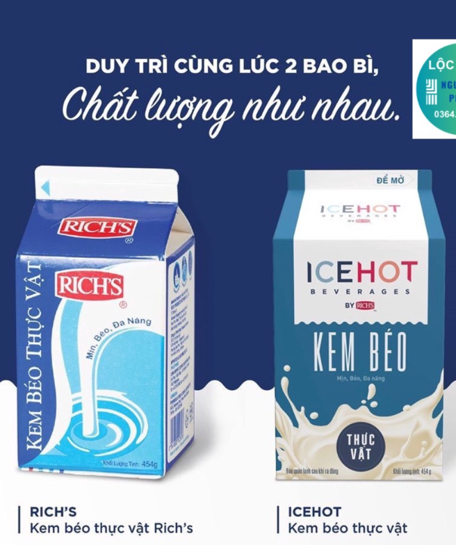 Kem Béo Thực Vật Rich Lùn 454Gr
