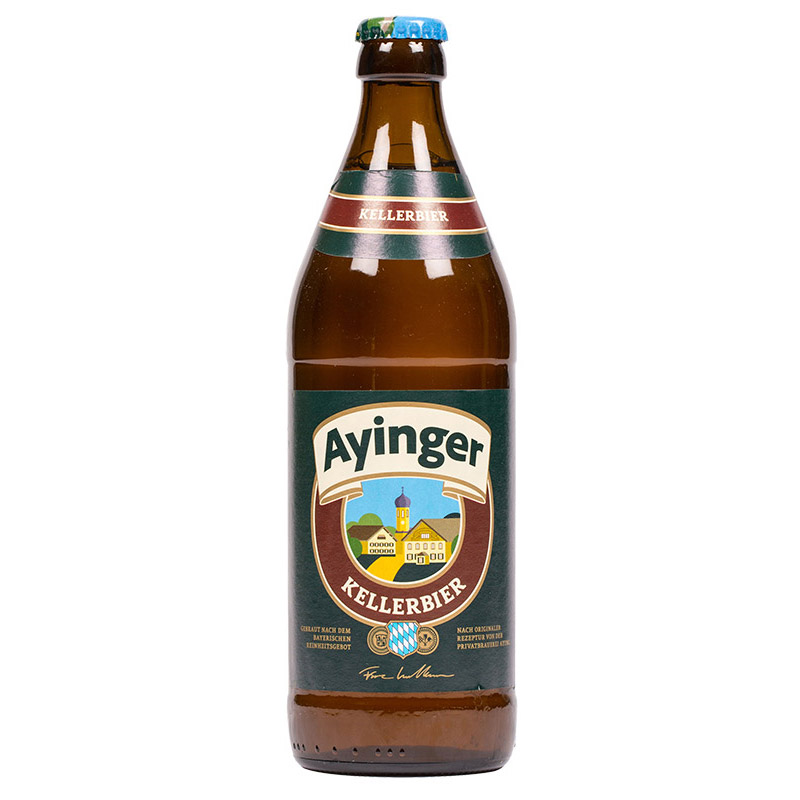 Bia Ayinger Kellerbier 4,9% Đức chai 500ml – thùng 20 chai 500ml