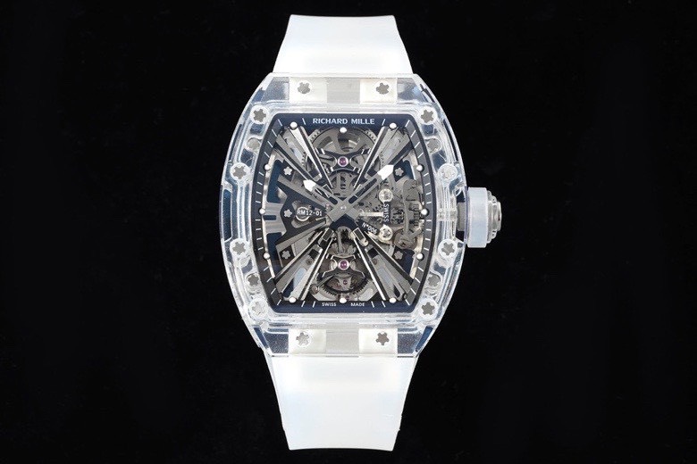 𝐑𝐢𝐜𝐡𝐚𝐫𝐝 𝐌𝐢𝐥𝐥𝐞 RM12-01 Tourbillon Apphire ( Màu trắng và Màu xanh)