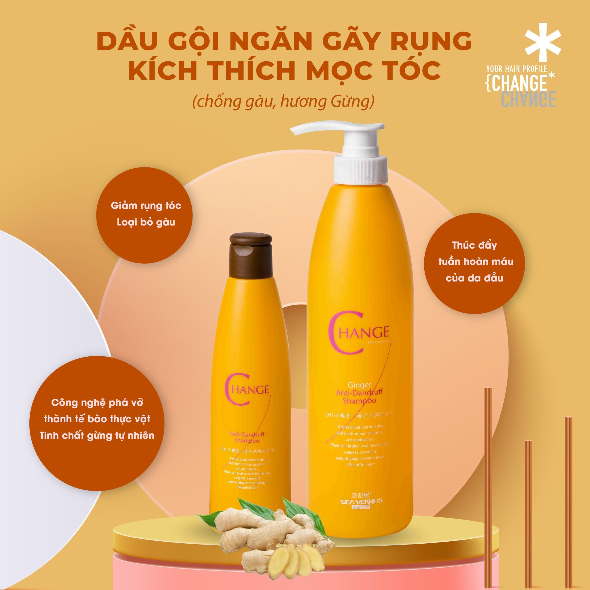DẦU GỘI NGĂN GÃY RỤNG VÀ KÍCH THÍCH MỌC TÓC (GỪNG) COLONNA
