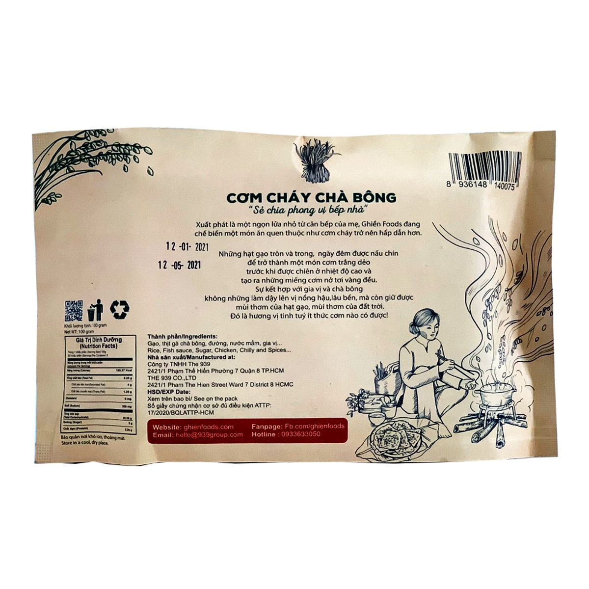 CƠM CHÁY CHÀ BÔNG CAY 500gr