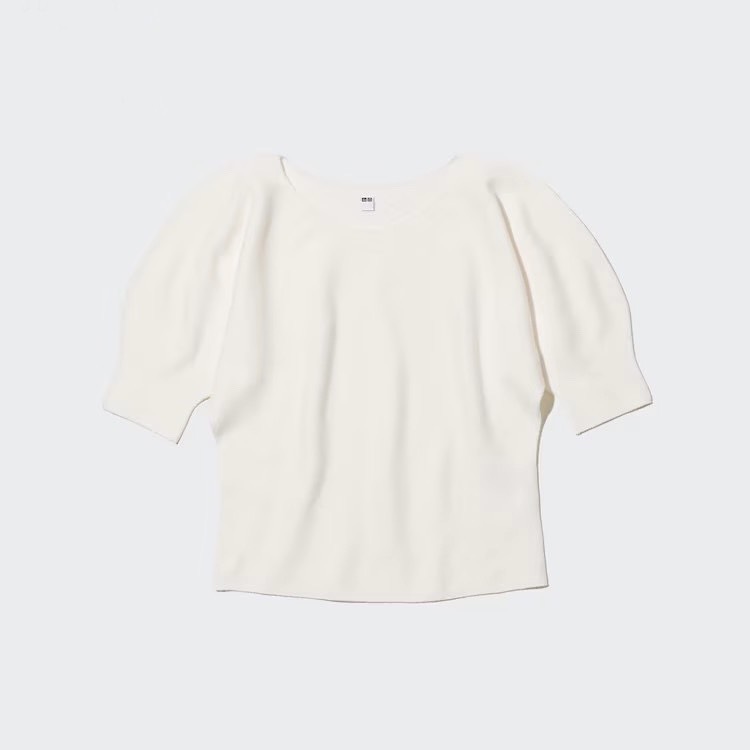 Áo len dệt 3D cotton tay phồng