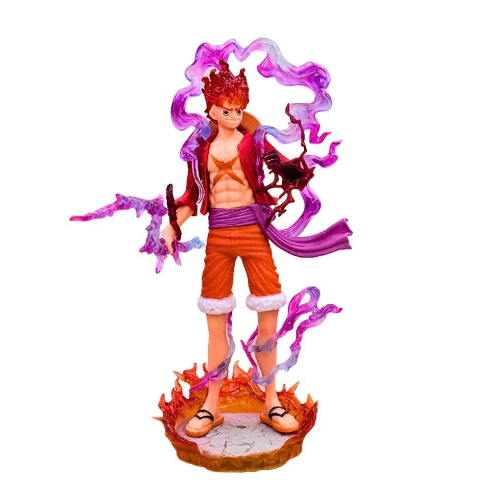 Mô hình đồ chơi - Luffy Gear 5 Nika đỏ bản có vũ khí cầm tay có base đẹp cao 20 cm - OnePiece - Có Hộp Đẹp