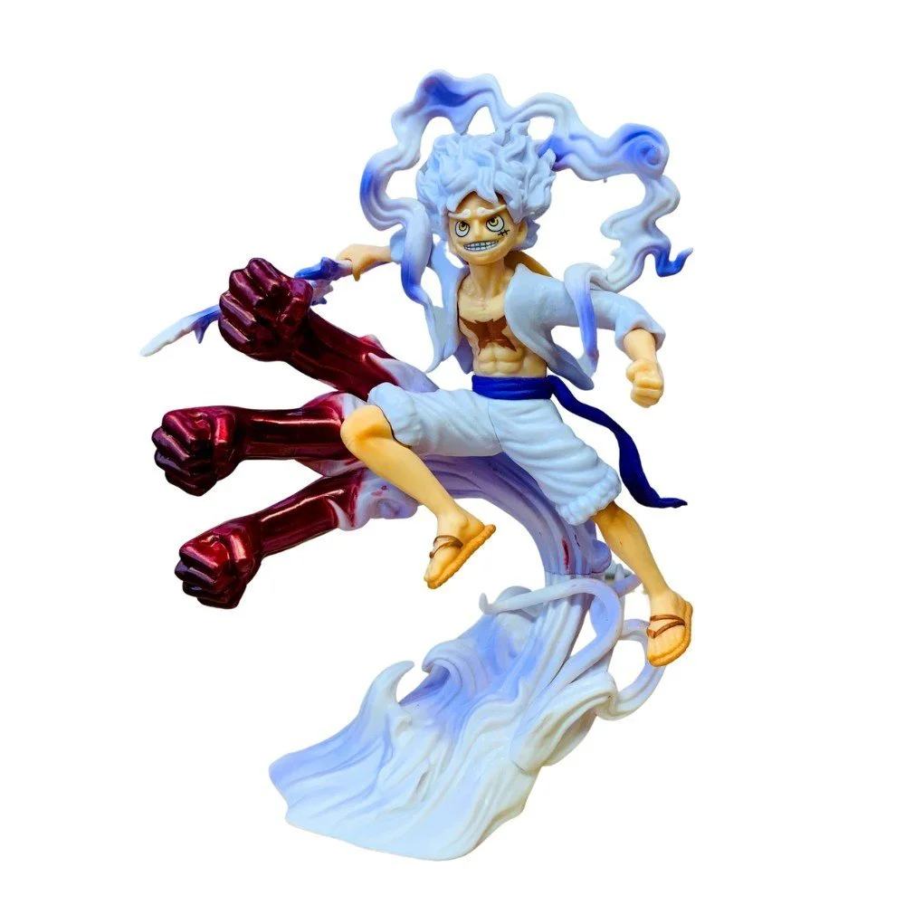 Mô hình đồ chơi - Luffy Gear 5 Nika trắng bản có vũ khí cầm tay haki 3 đấm siêu đẹp cao 17 cm - OnePiece - Túi OPP - No Box