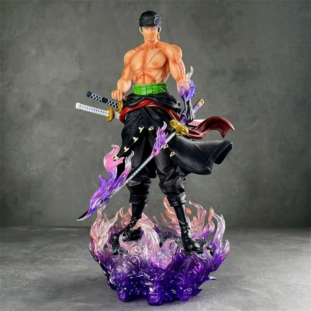 Mô Hình OnePiece Zoro dáng đứng siêu ngầu , base hiệu ứng đẹp - Bản cao cấp - cao 32cm - nặng 1600gram - Figure OnePiece - Có Hộp màu