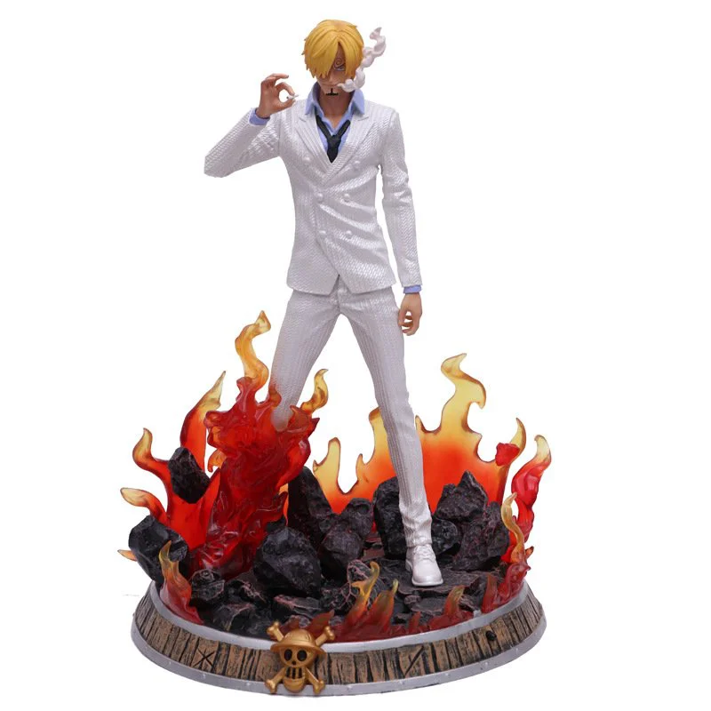 Mô hình OnePiece Sanji áo trắng dáng đứng có base Cao 36cm - Figure One Piece - box màu
