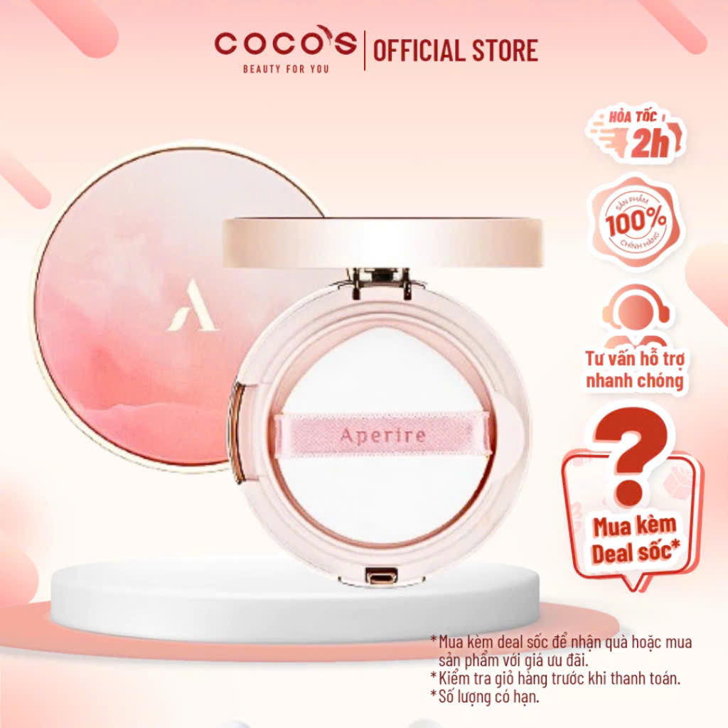 Cushion Aperire Day Dream Cover Cushion SPF50+/PA++++ Cushion Chống Nắng Che Phủ Hoàn Hảo 13g