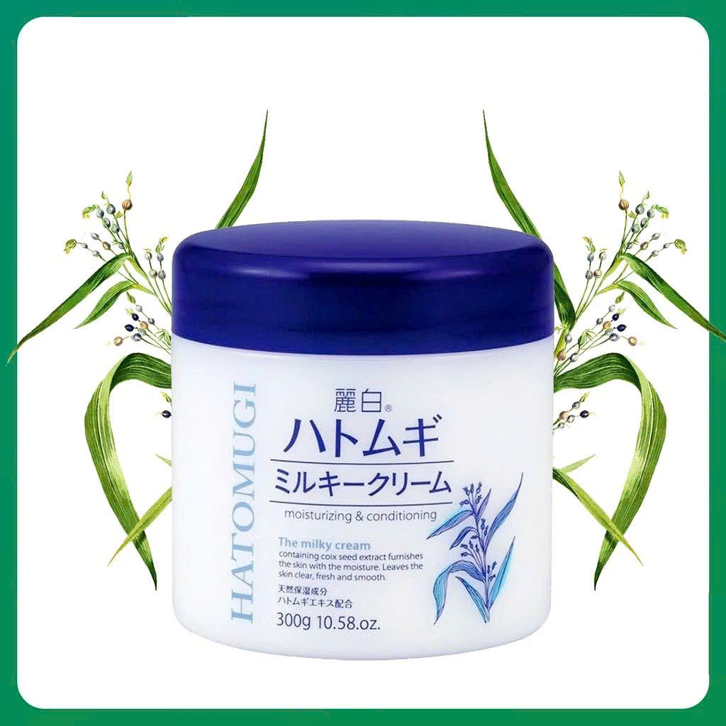 Kem dưỡng da Reihaku Hatomugi Moisturizing Conditioning The Milky Cream 300g