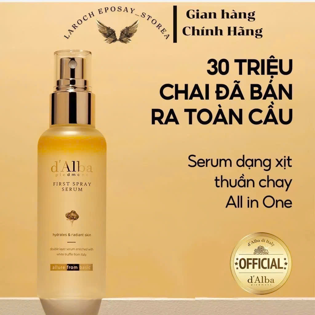 Serum xịt khoáng d'Alba chính hãng dưỡng ẩm căng bóng Frist Spray cho cả da dầu và da khô dung tích 50ml