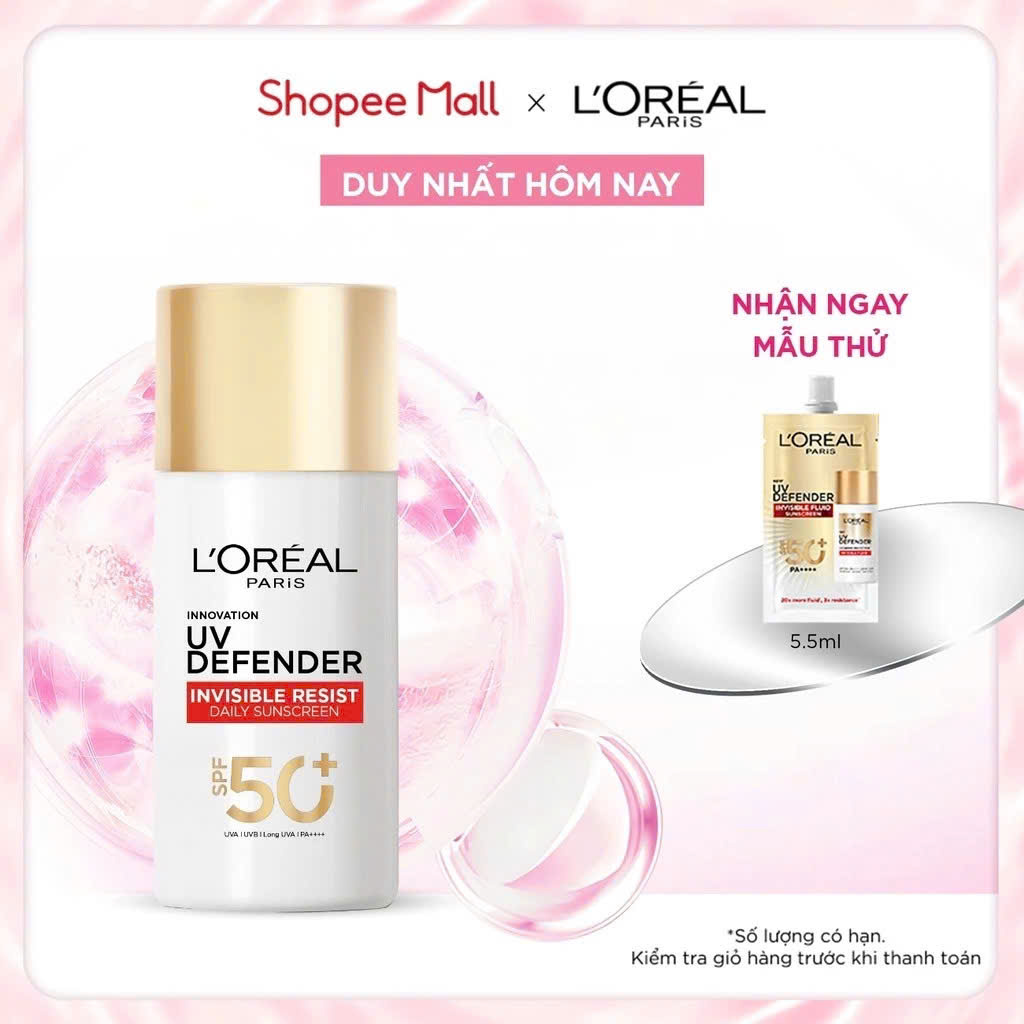 Kem chống nắng x20 thoáng da mỏng nhẹ L'Oreal Paris UV Defender Serum 50ml SPF 50++