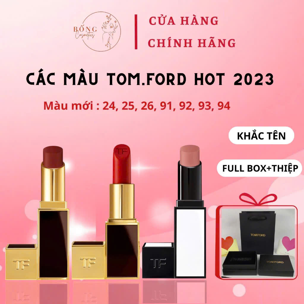 Son thỏi Tom Ford lip color Satin và Matte dòng mới nhất, Chuẩn auth, Bống cosmestics