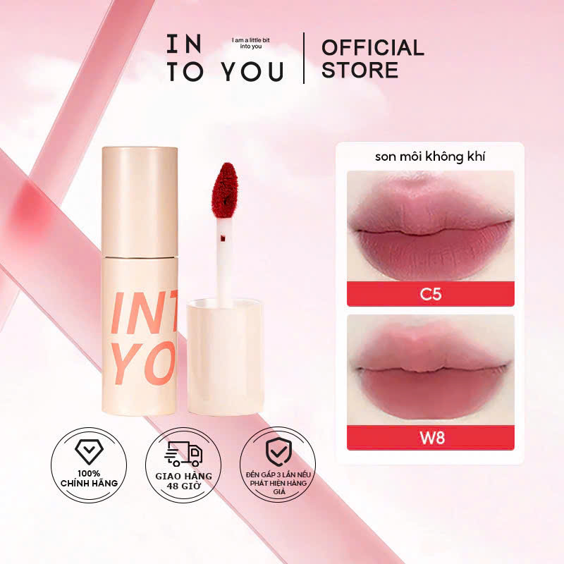INTO YOU Son Kem Bùn Môi Lì Mềm Mịn Như Nhung Giúp Làm Giảm Thâm Môi
