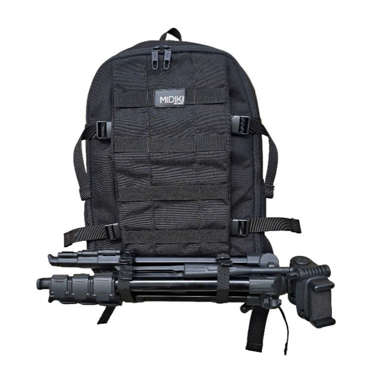 Ba lô máy ảnh laptop  MIDIKI 2body10lens  vải kháng nước kích thước 45x33x22cm màu đen