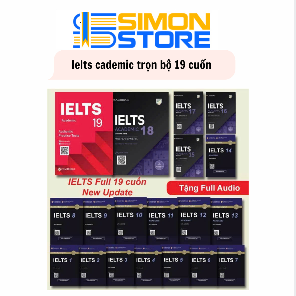 Sách - Cambridge English IELTS (Từ 1 – 19) (Lẻ, Bộ)(Kèm PDF, Audio)